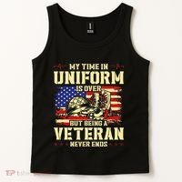 My Time In Uniform Is Over But Being A Veteran Never Ends Tank Top thumb 2