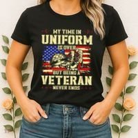 My Time In Uniform Is Over But Being A Veteran Never Ends Women's T-Shirt thumb 2