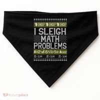 Math Teacher I Sleigh Math Problems Christmas Ugly Sweater Gift USA-Made Doggie Bandana thumb 0