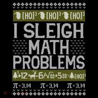 Math Teacher I Sleigh Math Problems Christmas Ugly Sweater Gift USA-Made Doggie Bandana thumb 2