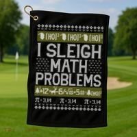 Math Teacher I Sleigh Math Problems Christmas Ugly Sweater Gift Golf Towel thumb 1