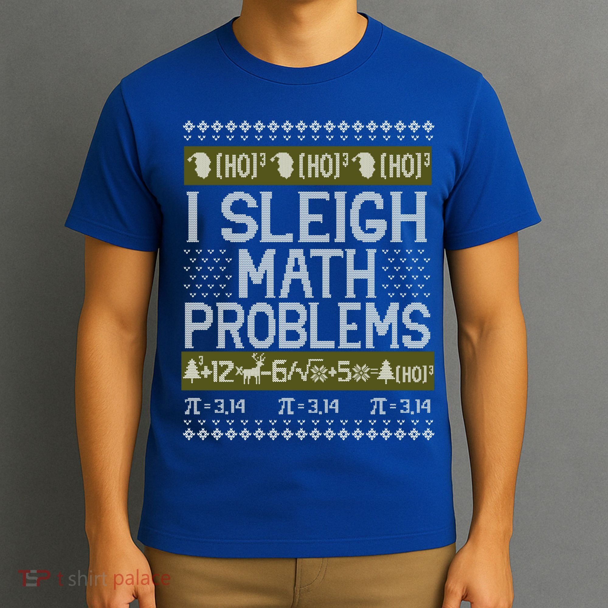 Math Teacher I Sleigh Math Problems Christmas Ugly Sweater Gift T-Shirt