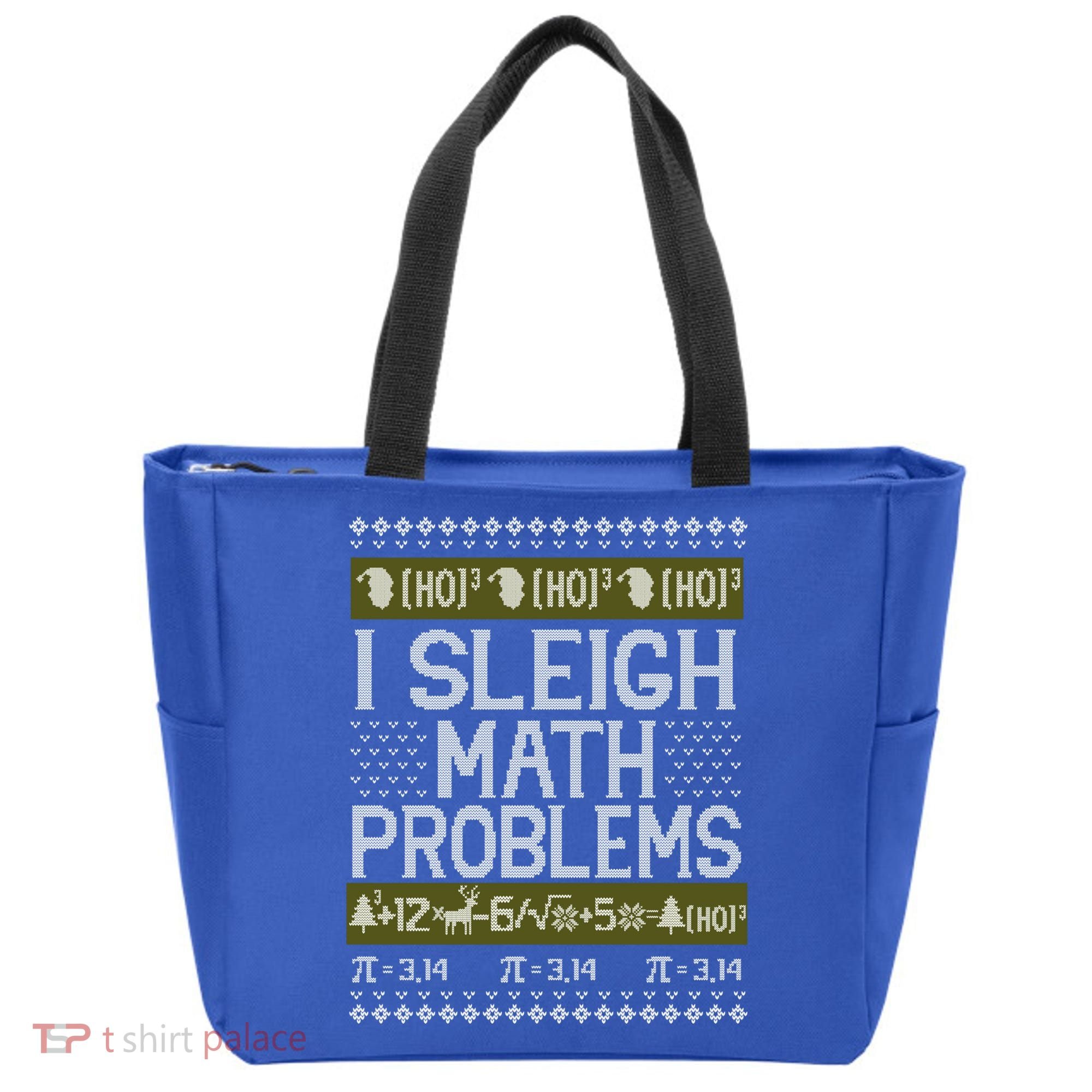 Math Teacher I Sleigh Math Problems Christmas Ugly Sweater Gift Tote Bag