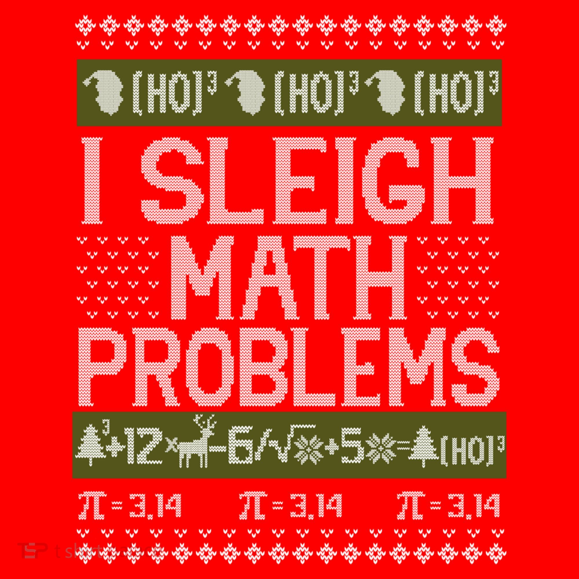 Math Teacher I Sleigh Math Problems Christmas Ugly Sweater Gift Santa Hat