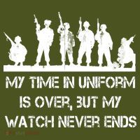 My Time In Uniform Is Over But My Watch Never Ends Army Kids Hoodie thumb 2