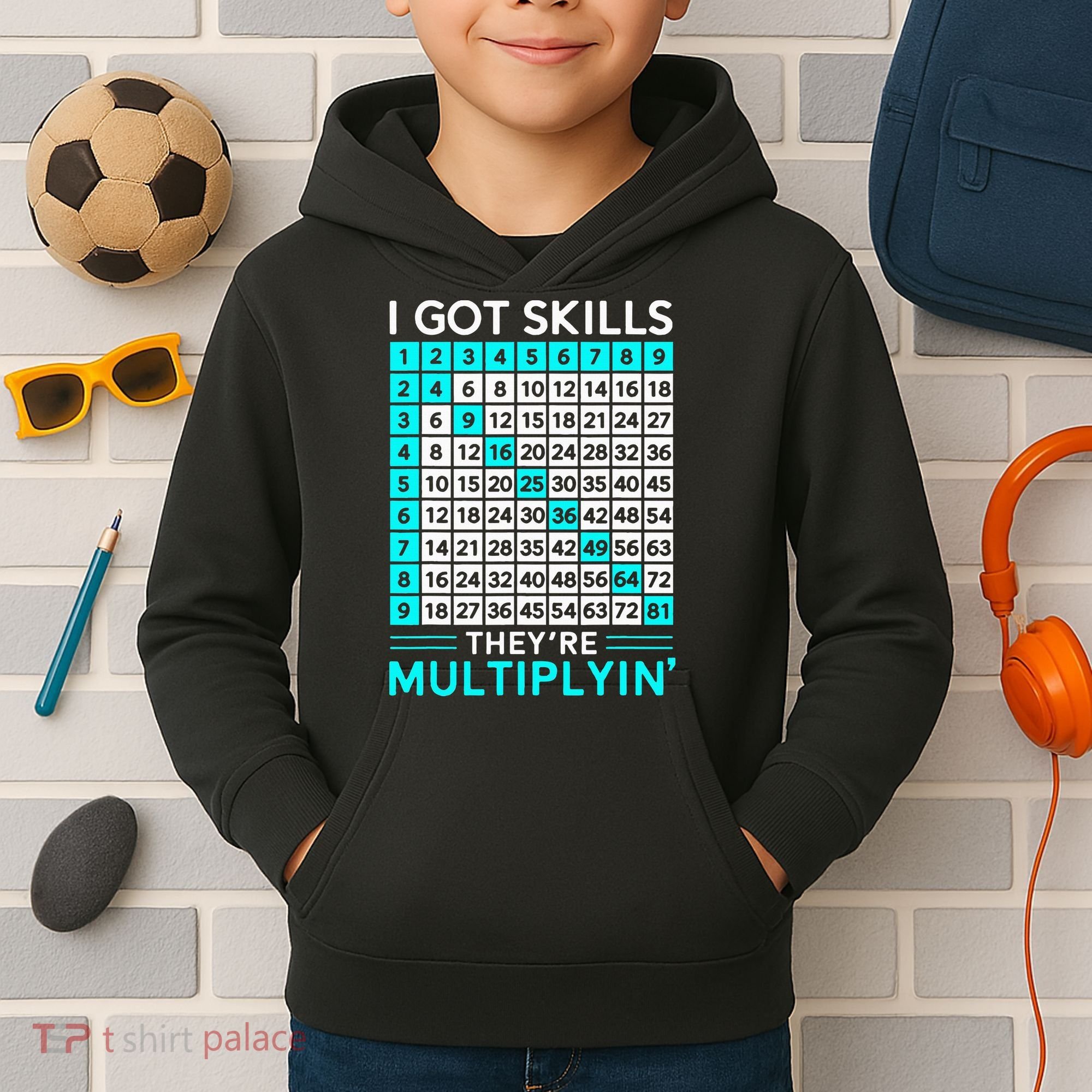 Math Teacher I Got Skills They're Multiplying Kids Hoodie