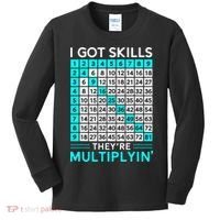 Math Teacher I Got Skills They're Multiplying Kids Long Sleeve Shirt thumb 0