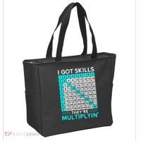 Math Teacher I Got Skills They're Multiplying Tote Bag thumb 2