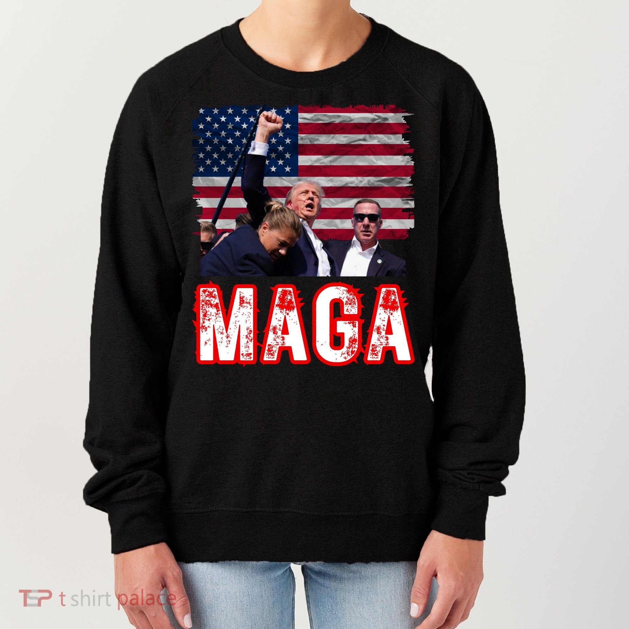 Maga Trump Iconic Fist Raised Women's Sweatshirt