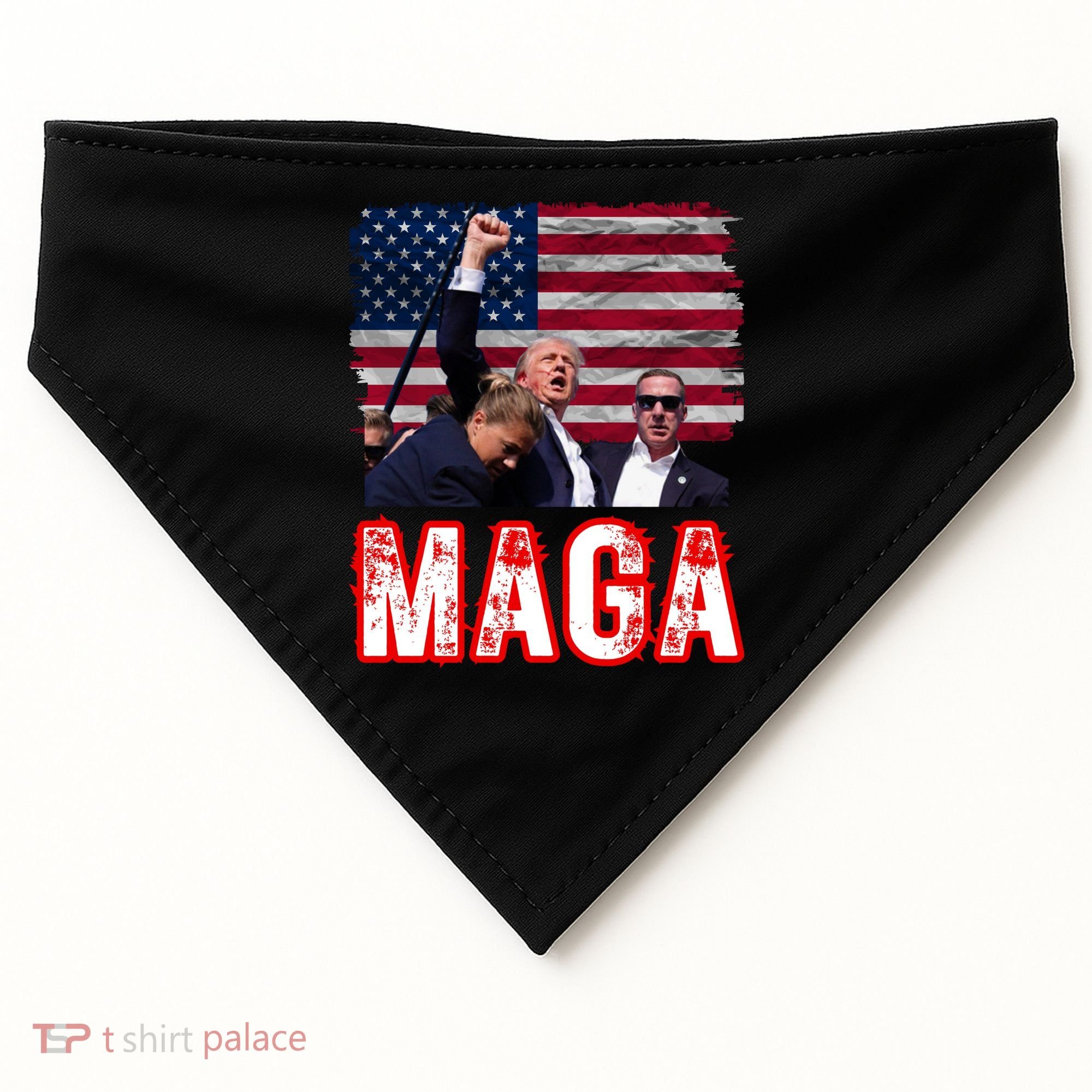 Maga Trump Iconic Fist Raised USA-Made Doggie Bandana