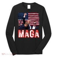 Maga Trump Iconic Fist Raised Long Sleeve Shirt thumb 0