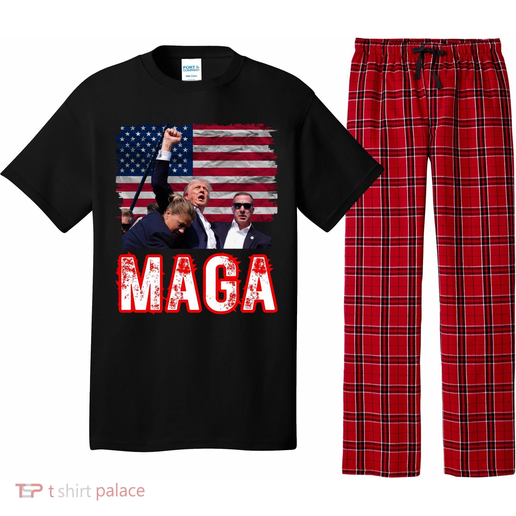 Maga Trump Iconic Fist Raised Pajama Set