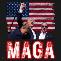 Maga Trump Iconic Fist Raised Women's Hoodie thumb 2