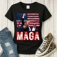 Maga Trump Iconic Fist Raised Women's T-Shirt thumb 3