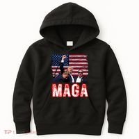 Maga Trump Iconic Fist Raised Kids Hoodie thumb 0