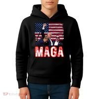 Maga Trump Iconic Fist Raised Kids Hoodie thumb 4