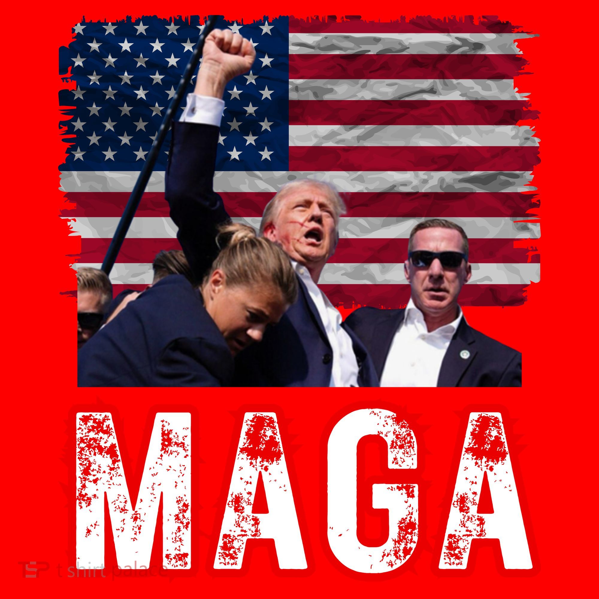 Maga Trump Iconic Fist Raised Santa Hat