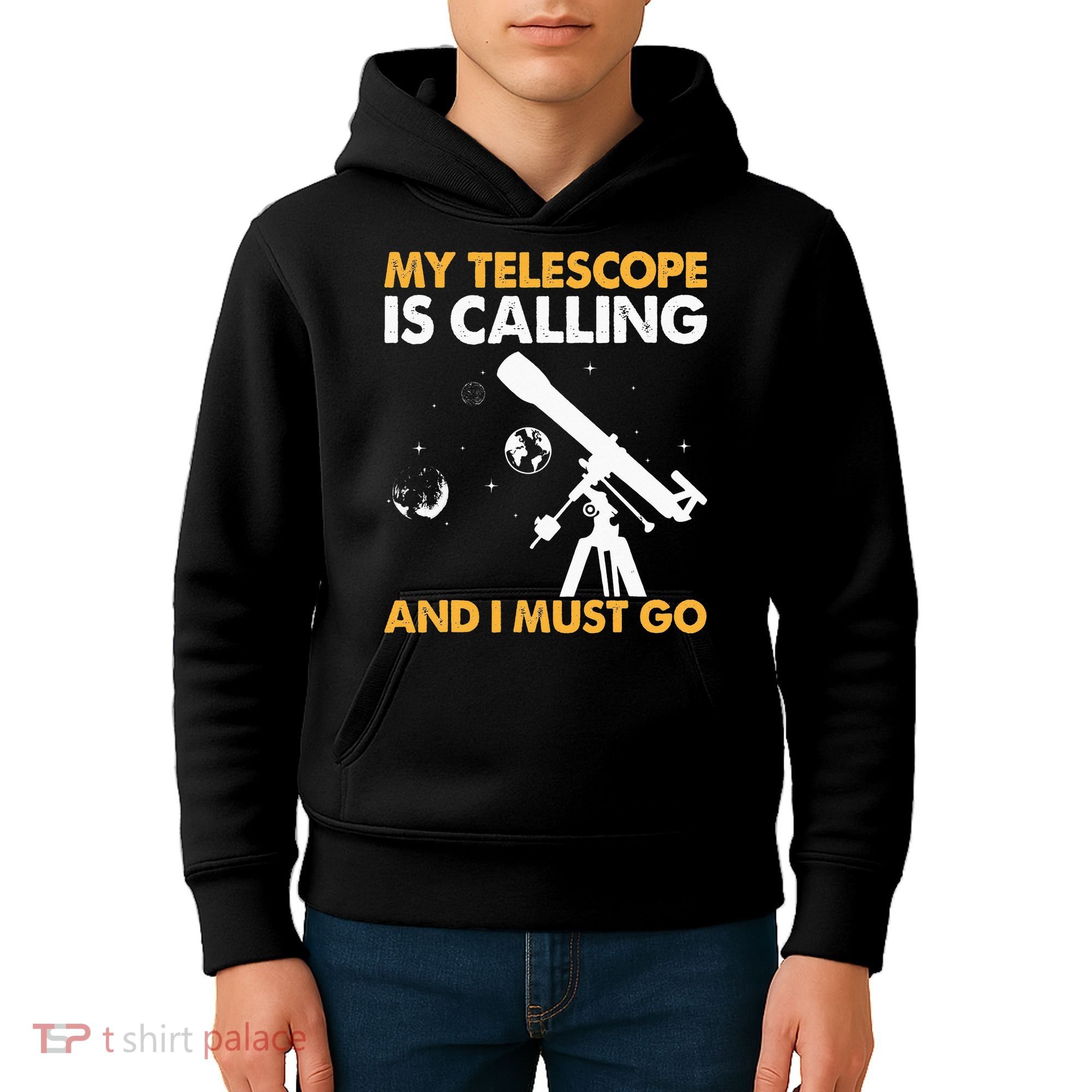 My Telescope Is Calling And I Must Go I Astronomy Kids Hoodie
