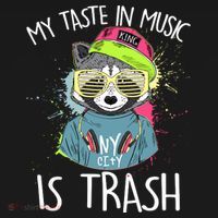 My Taste In Music Is Trash Hip Hop Hipster Raccoon Women's Hoodie thumb 2