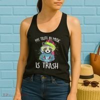 My Taste In Music Is Trash Hip Hop Hipster Raccoon Women's Tank Top thumb 2