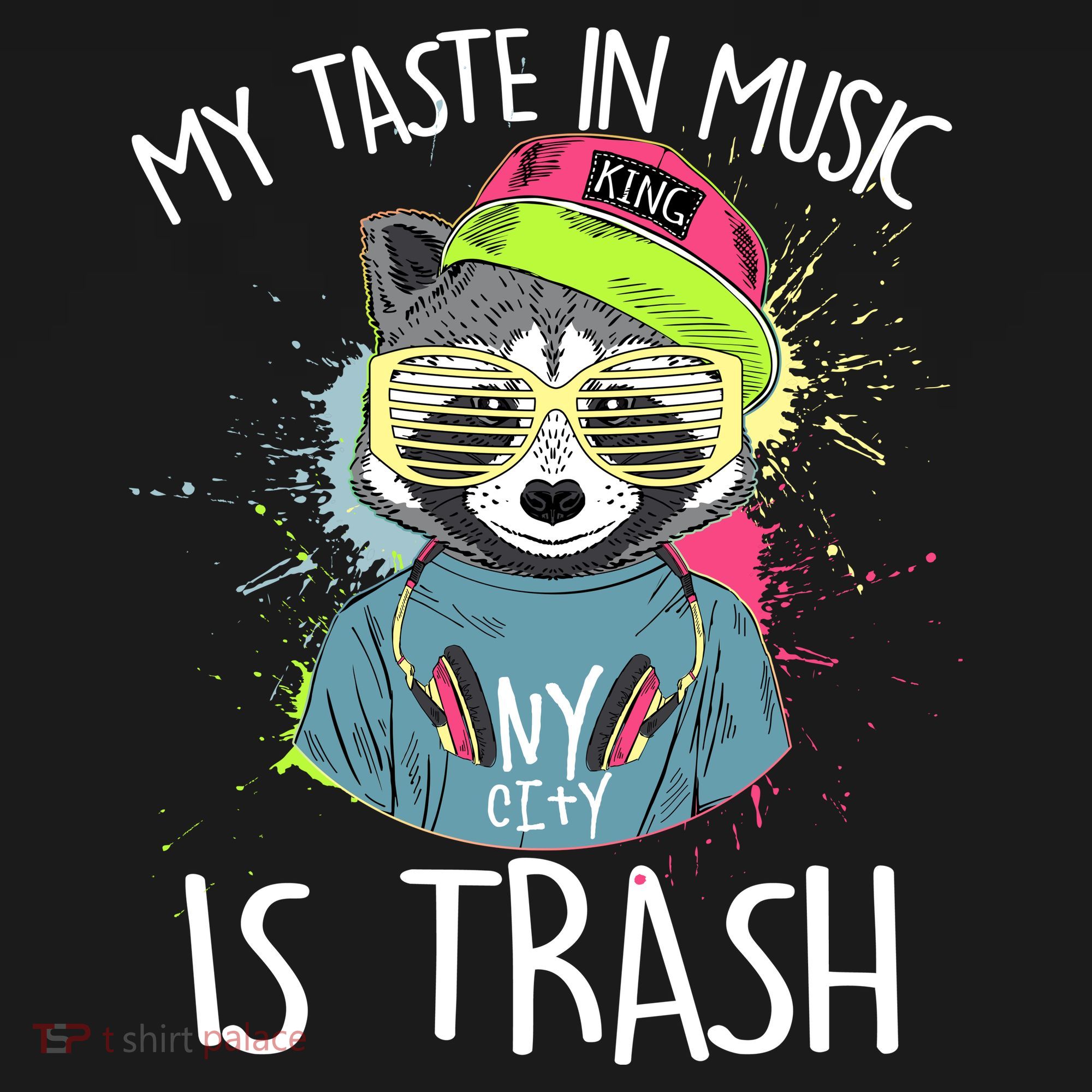 My Taste In Music Is Trash Hip Hop Hipster Raccoon Women's Tank Top