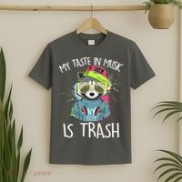 My Taste In Music Is Trash Hip Hop Hipster Raccoon T-Shirt thumb 2