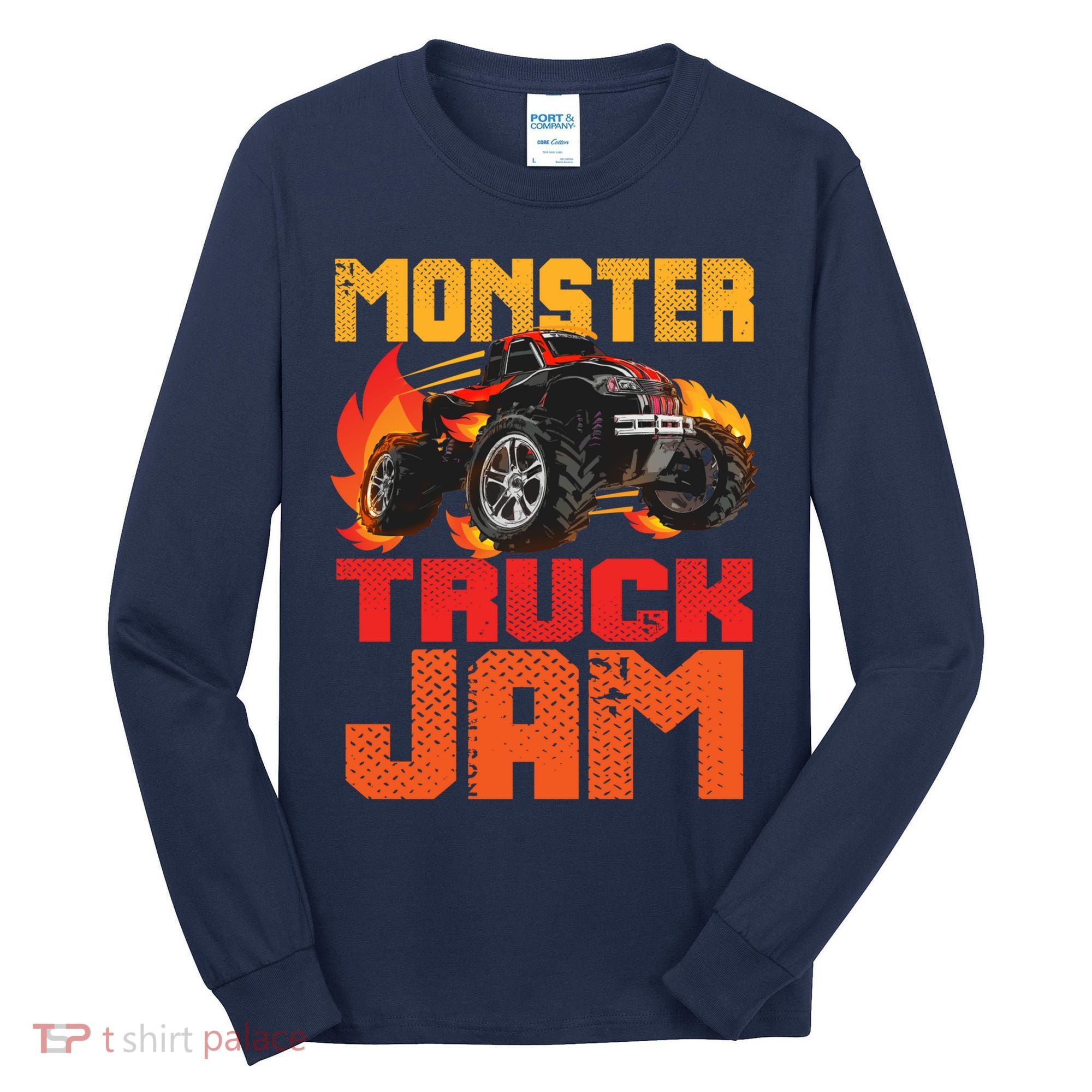 Monster Truck Jam Retro Huge Truck Tall Long Sleeve Shirt