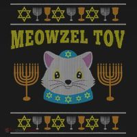 Meowzel Tov Jewish Cat Ugly Christmas Hanukkah  T-Shirt thumb 7