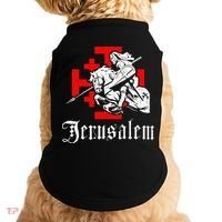 Medieval Templar Knight On War Horse Jerusalem Cross Doggie Tank thumb 0