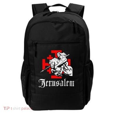 Medieval Templar Knight On War Horse Jerusalem Cross Backpack