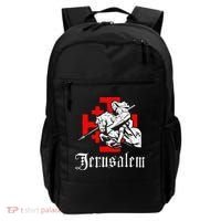 Medieval Templar Knight On War Horse Jerusalem Cross Backpack thumb 0