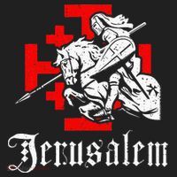 Medieval Templar Knight On War Horse Jerusalem Cross Beanie thumb 2