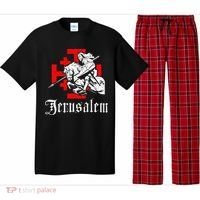 Medieval Templar Knight On War Horse Jerusalem Cross Pajama Set thumb 0