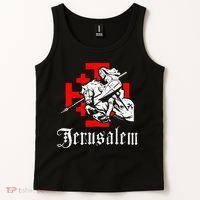 Medieval Templar Knight On War Horse Jerusalem Cross Tank Top thumb 2