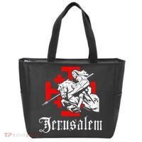 Medieval Templar Knight On War Horse Jerusalem Cross Tote Bag thumb 0