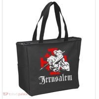 Medieval Templar Knight On War Horse Jerusalem Cross Tote Bag thumb 2