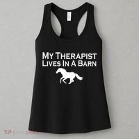My Therapist Lives In A Barn Horse Lover Women's Tank Top thumb 3