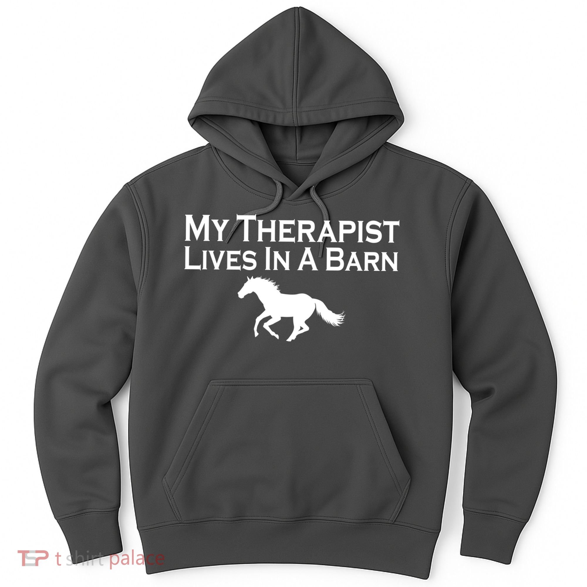 My Therapist Lives In A Barn Horse Lover Hoodie