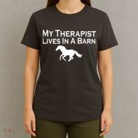 My Therapist Lives In A Barn Horse Lover T-Shirt thumb 4