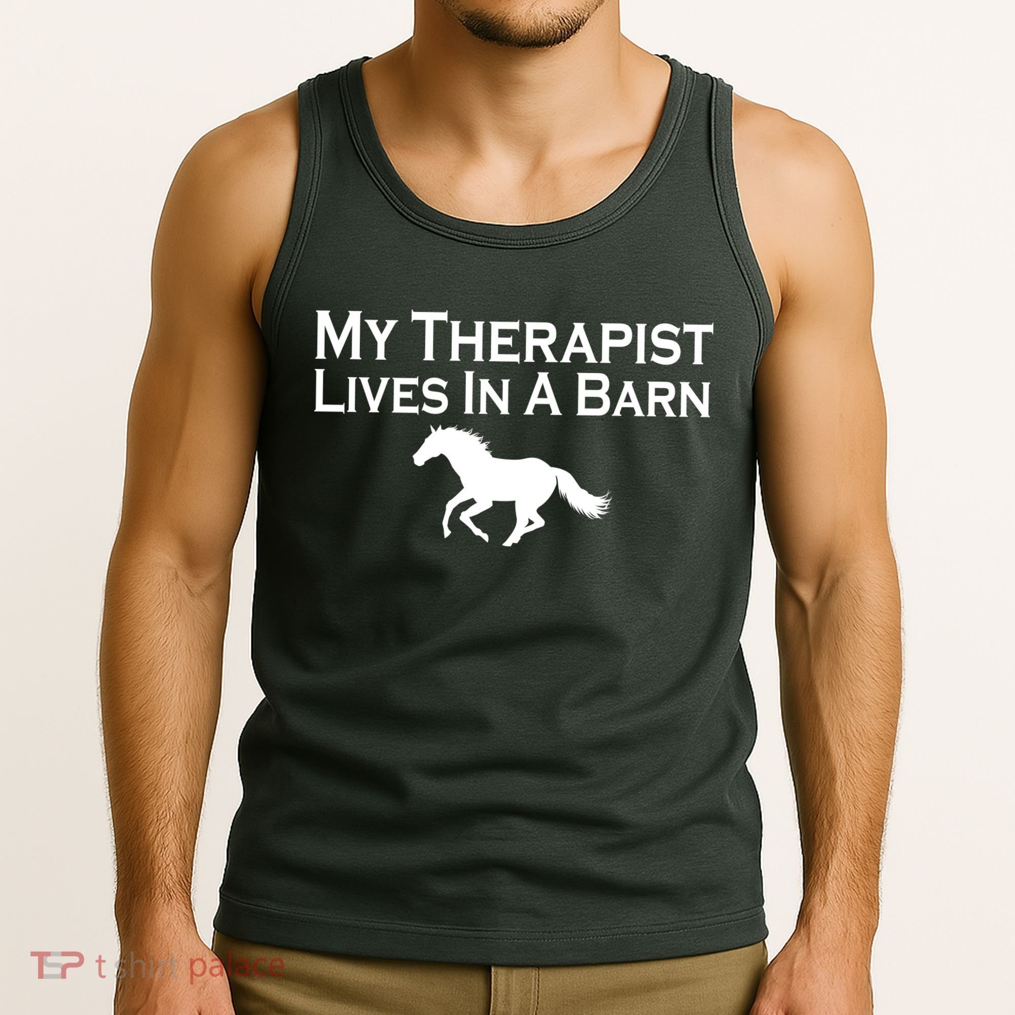My Therapist Lives In A Barn Horse Lover Tank Top