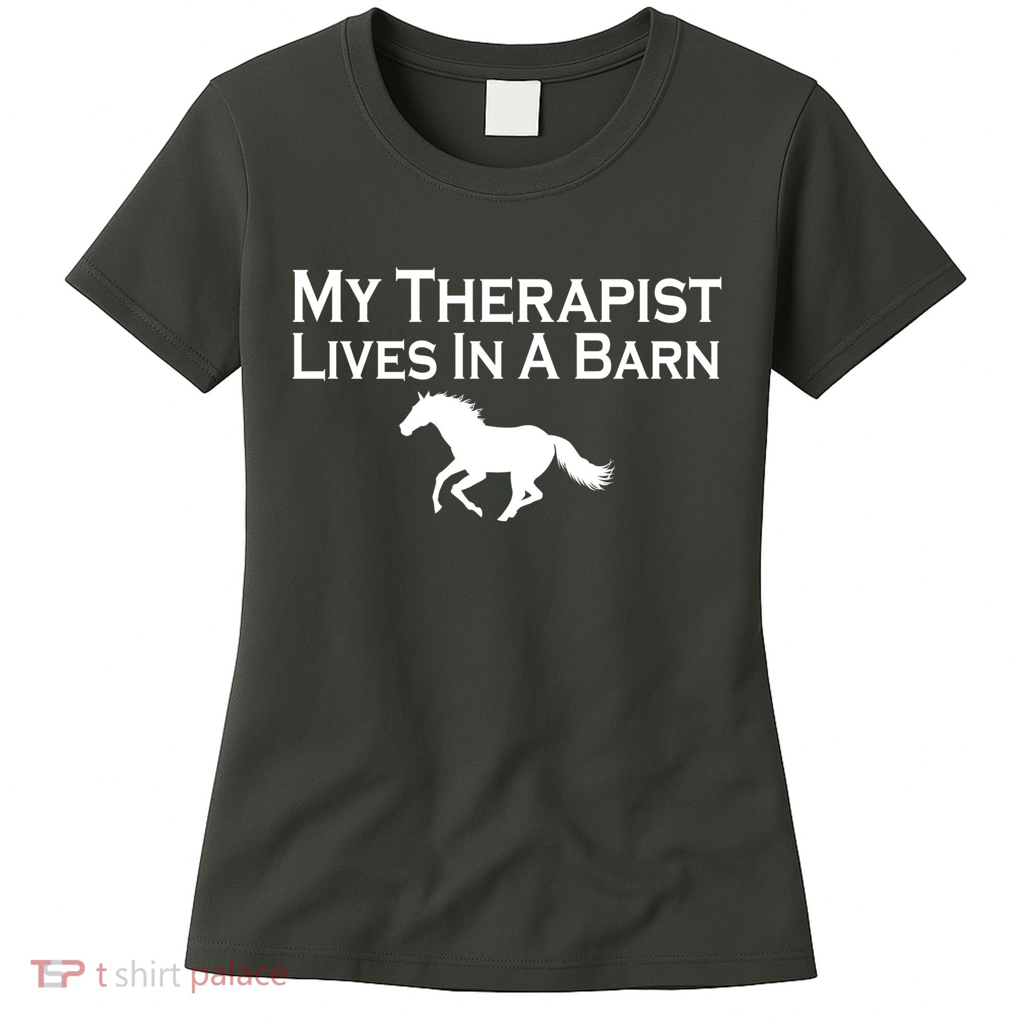 My Therapist Lives In A Barn Horse Lover Women's T-Shirt