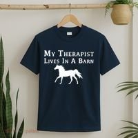 My Therapist Live In A Barn Funny Horse T-Shirt thumb 2