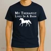 My Therapist Live In A Barn Funny Horse T-Shirt thumb 3