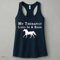 My Therapist Live In A Barn Funny Horse Women's Tank Top thumb 3