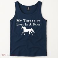 My Therapist Live In A Barn Funny Horse Tank Top thumb 2