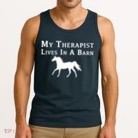 My Therapist Live In A Barn Funny Horse Tank Top thumb 3