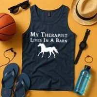 My Therapist Live In A Barn Funny Horse Tank Top thumb 4