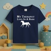 My Therapist Live In A Barn Funny Horse Toddler T-Shirt thumb 3