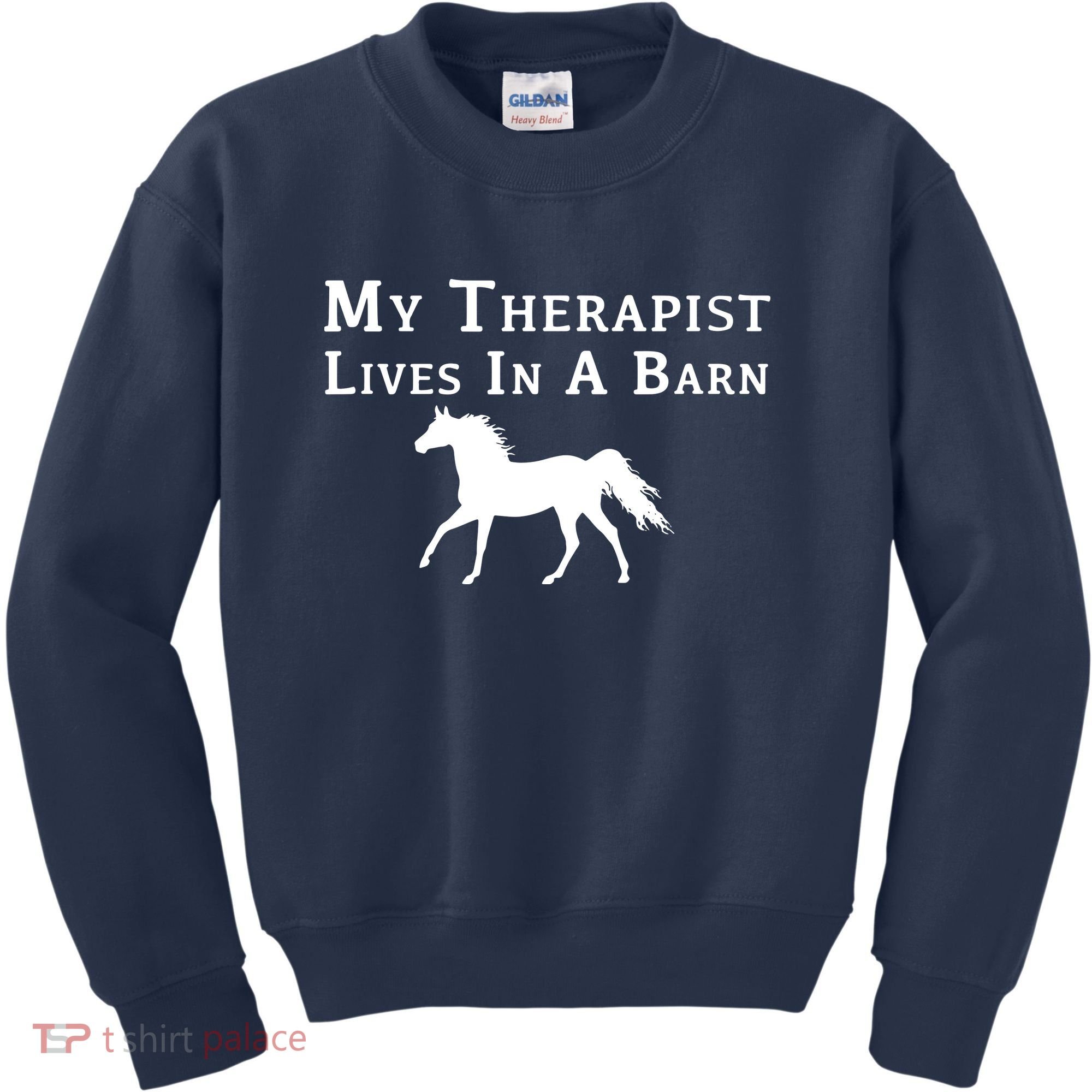 My Therapist Live In A Barn Funny Horse Kids Sweatshirt
