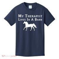 My Therapist Live In A Barn Funny Horse Kids T-Shirt thumb 0